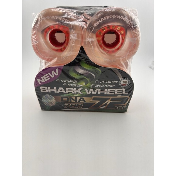 Lot De 4 Roues Shark Wheel 72mm 78a Pour Longboard/Cruiser - Formule ADN, Noir - NEUVES